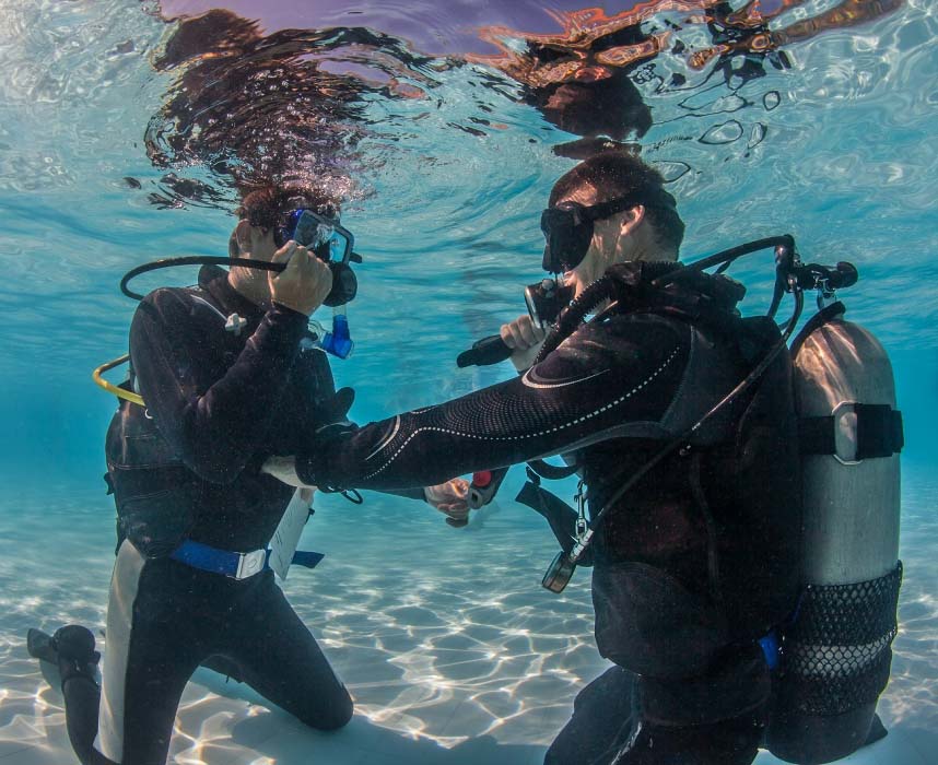 open water diver course in mabul shallows